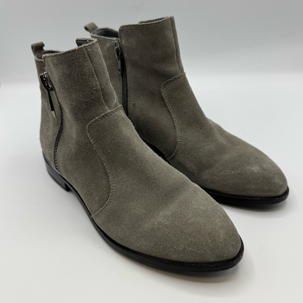 Marc Fisher Women's Rail Almond Toe Gray Suede Ankle Boots 6.5